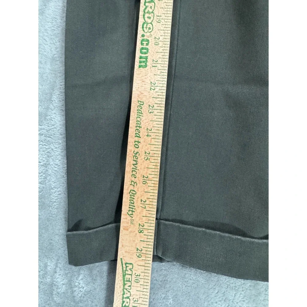 Eddie Bauer Chino Pants Mens 38x30 Green Classic Fit Pleated Wrinkle Resistant - Picture 13 of 16